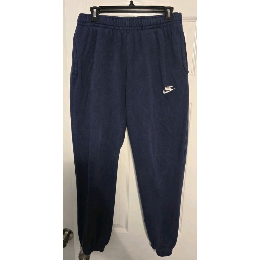 Nike Track Pants Mens Medium Blue Drawstring Sweatpants Fleece Jogger BV2737-410